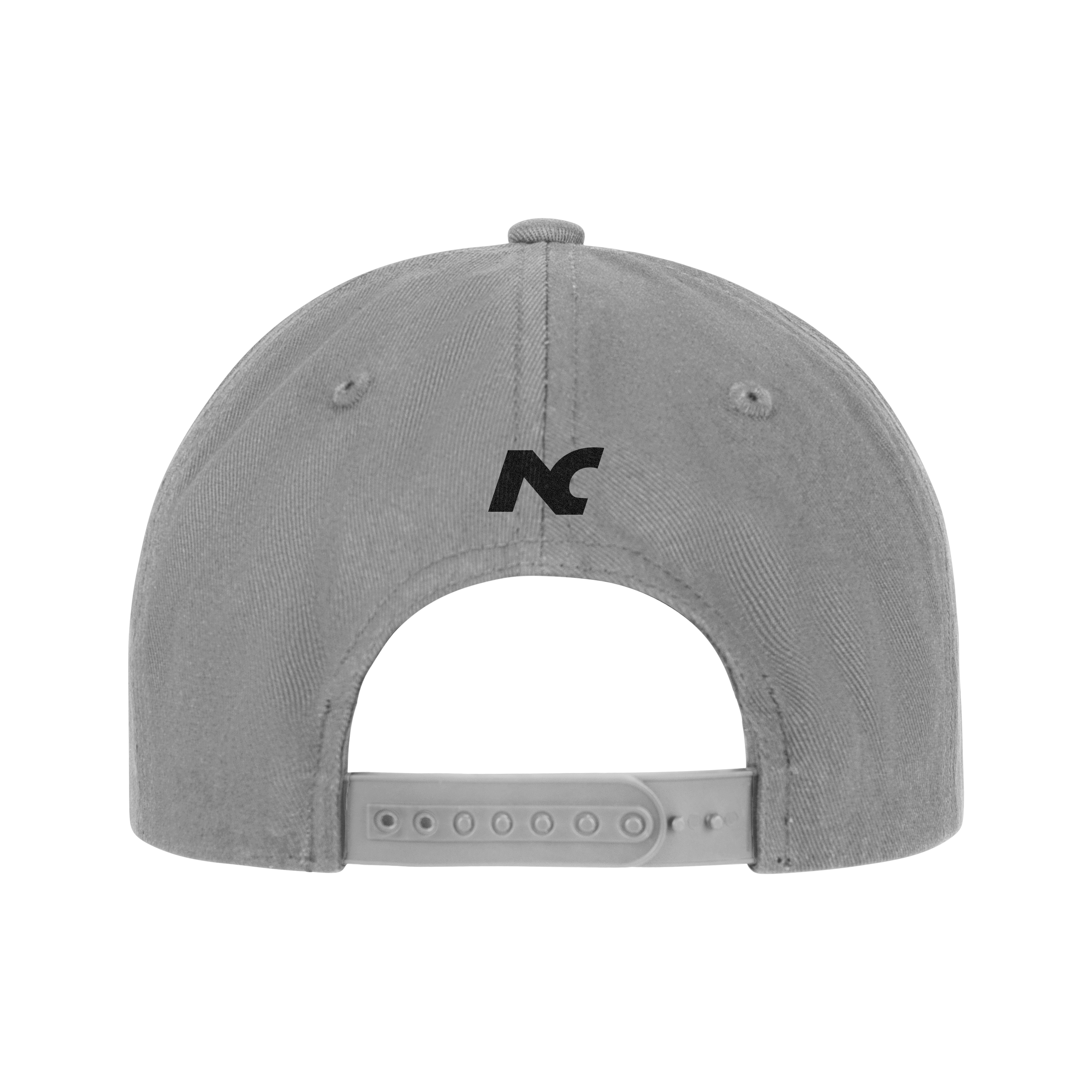 NEXACAP NYC108 grey cap with DTF printed logo on the back